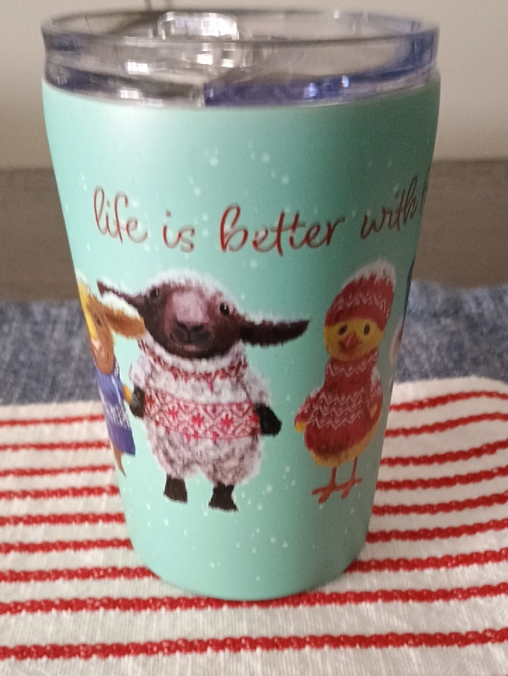 NWT Turquoise Life Is Better With Friends Stainless Steel l Tumbler with Lid